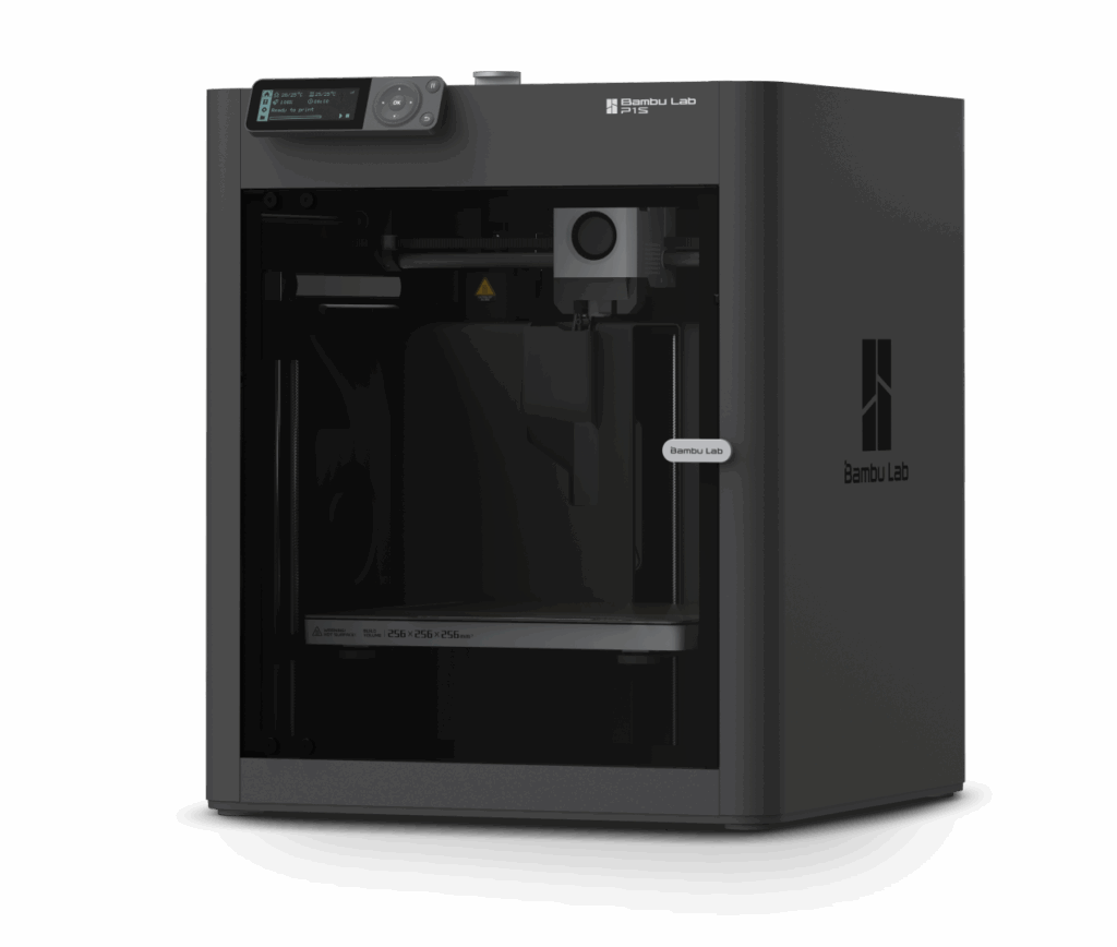 Bambu Lab P1S printer used by Studio Quadrifoglio to produce custom automotive parts for classic and modern cars.